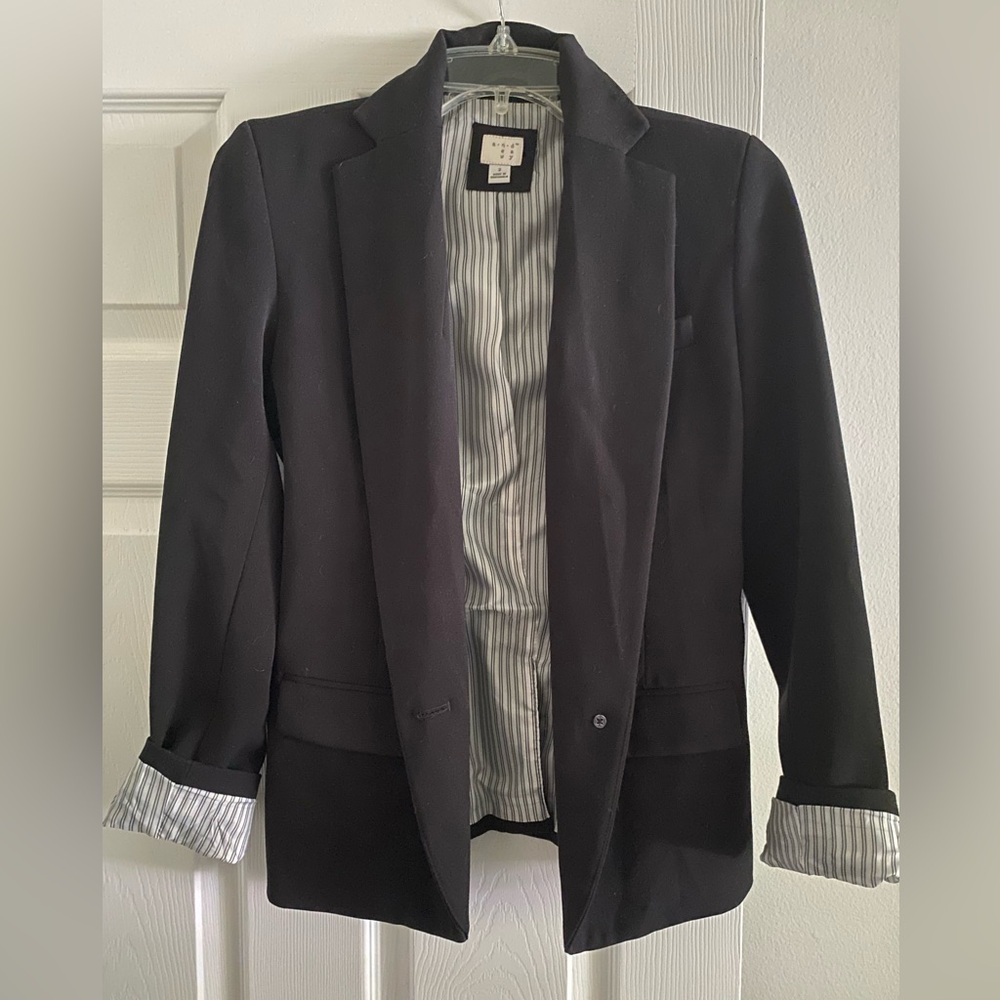 a new day Black Blazer with Striped Lining